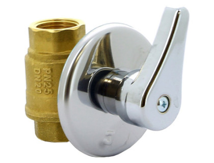 Кран шаровой латунный для скрытого монтажа 1/2'' 